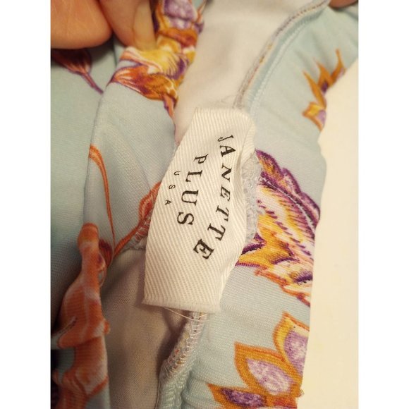 JANETTE PLUS Tame Teal Floral Off-Shoulder Mini Dress - Picture 3 of 3